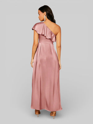 Vestido de Festa Assimétrico com Babados no Busto - Aurea Dress