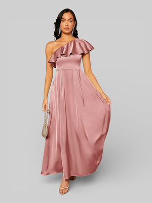 Vestido de Festa Assimétrico com Babados no Busto - Aurea Dress