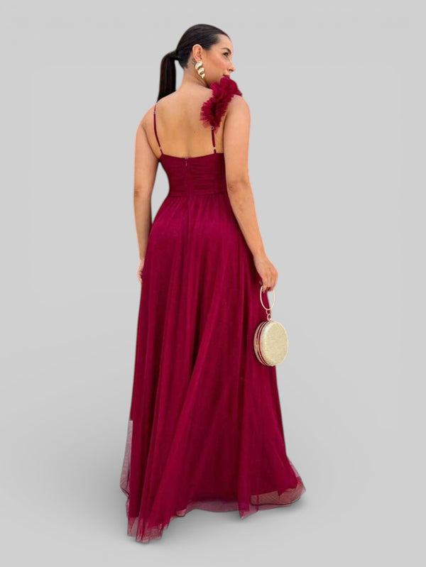 Vestido de Festa Tule com Brilho Glaucia - Aurea Dress
