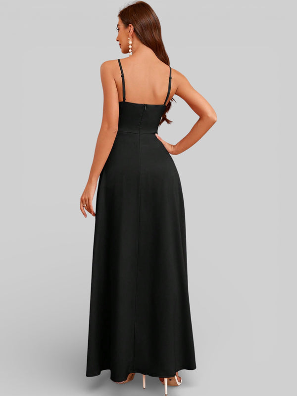 Vestido de Festa Alças Finas com Fenda Monize - Aurea Dress