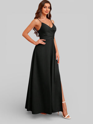 Vestido de Festa Alças Finas com Fenda Monize - Aurea Dress