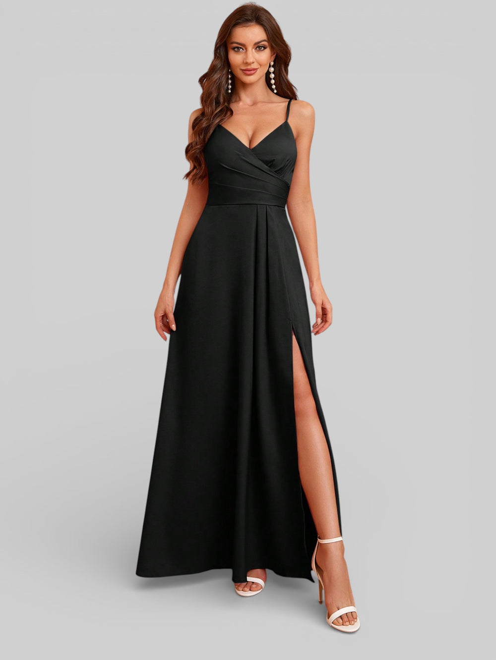 Vestido de Festa Alças Finas com Fenda Monize - Aurea Dress