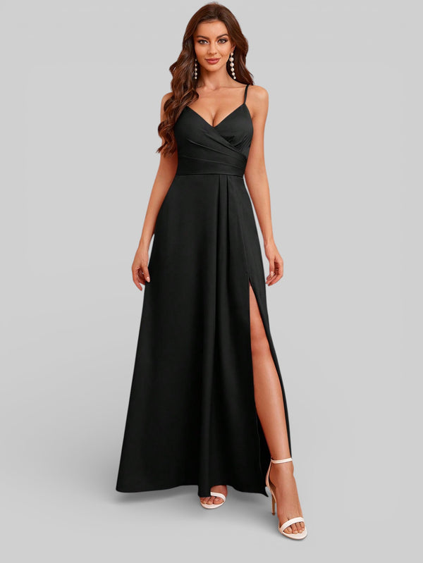 Vestido de Festa Alças Finas com Fenda Monize - Aurea Dress