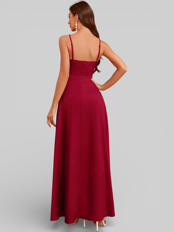 Vestido de Festa Alças Finas com Fenda Monize - Aurea Dress