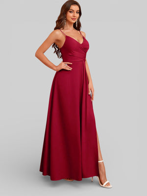Vestido de Festa Alças Finas com Fenda Monize - Aurea Dress