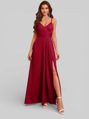 Vestido de Festa Alças Finas com Fenda Monize - Aurea Dress
