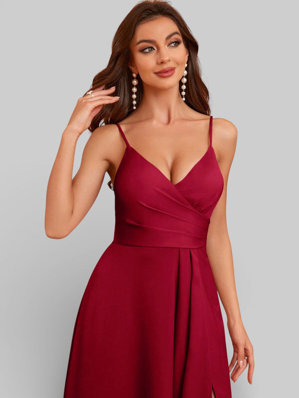 Vestido de Festa Alças Finas com Fenda Monize - Aurea Dress