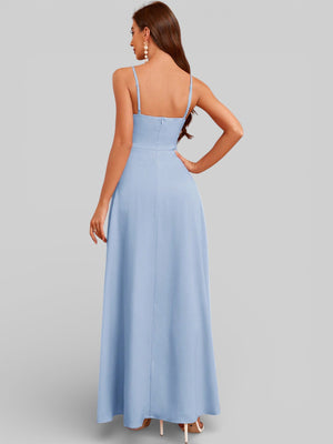 Vestido de Festa Alças Finas com Fenda Monize - Aurea Dress