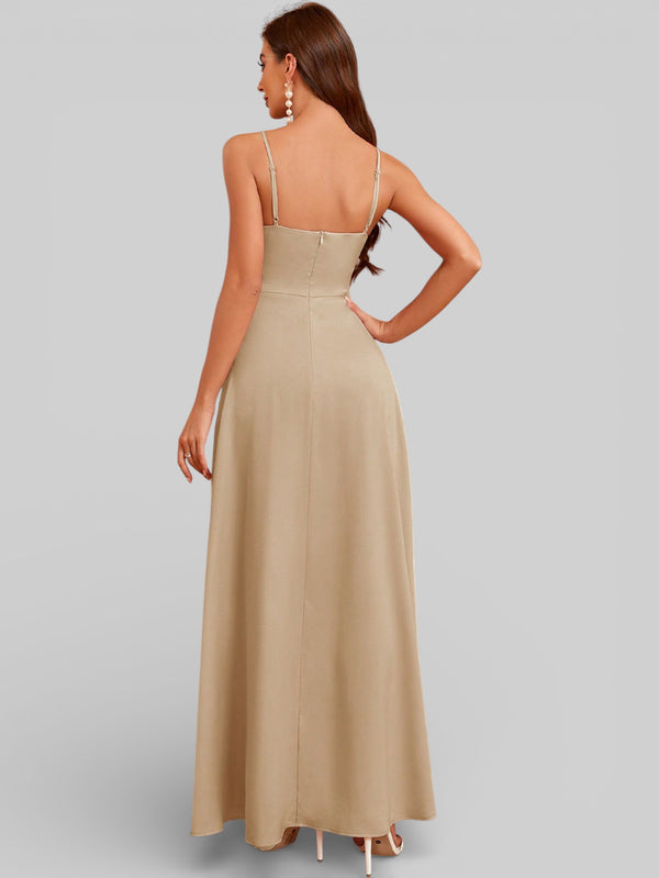 Vestido de Festa Alças Finas com Fenda Monize - Aurea Dress