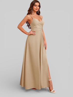 Vestido de Festa Alças Finas com Fenda Monize - Aurea Dress