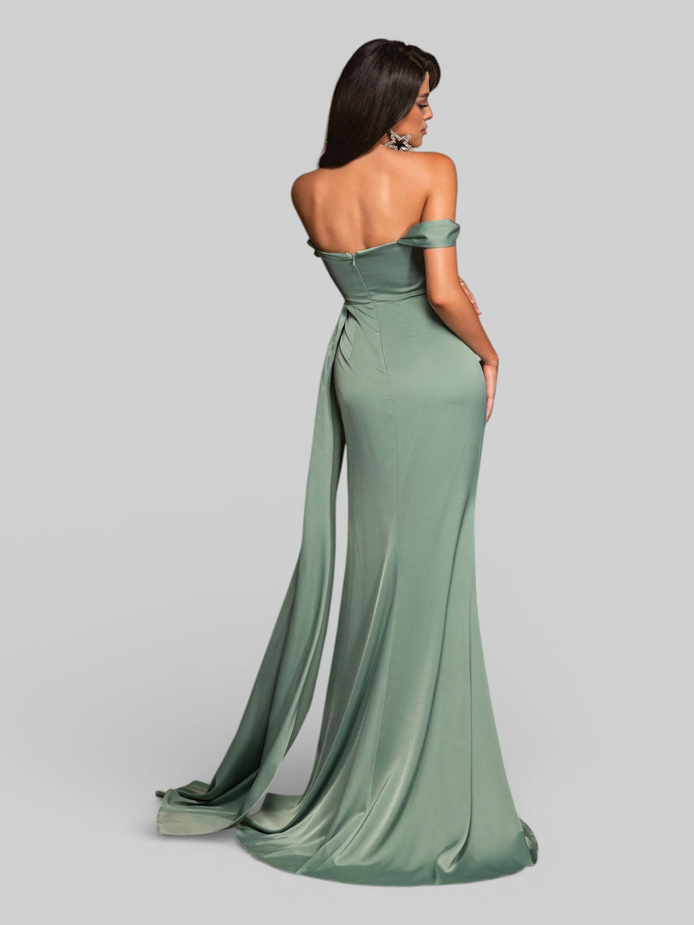 Vestido de Festa com Faixa e Strass Volpe