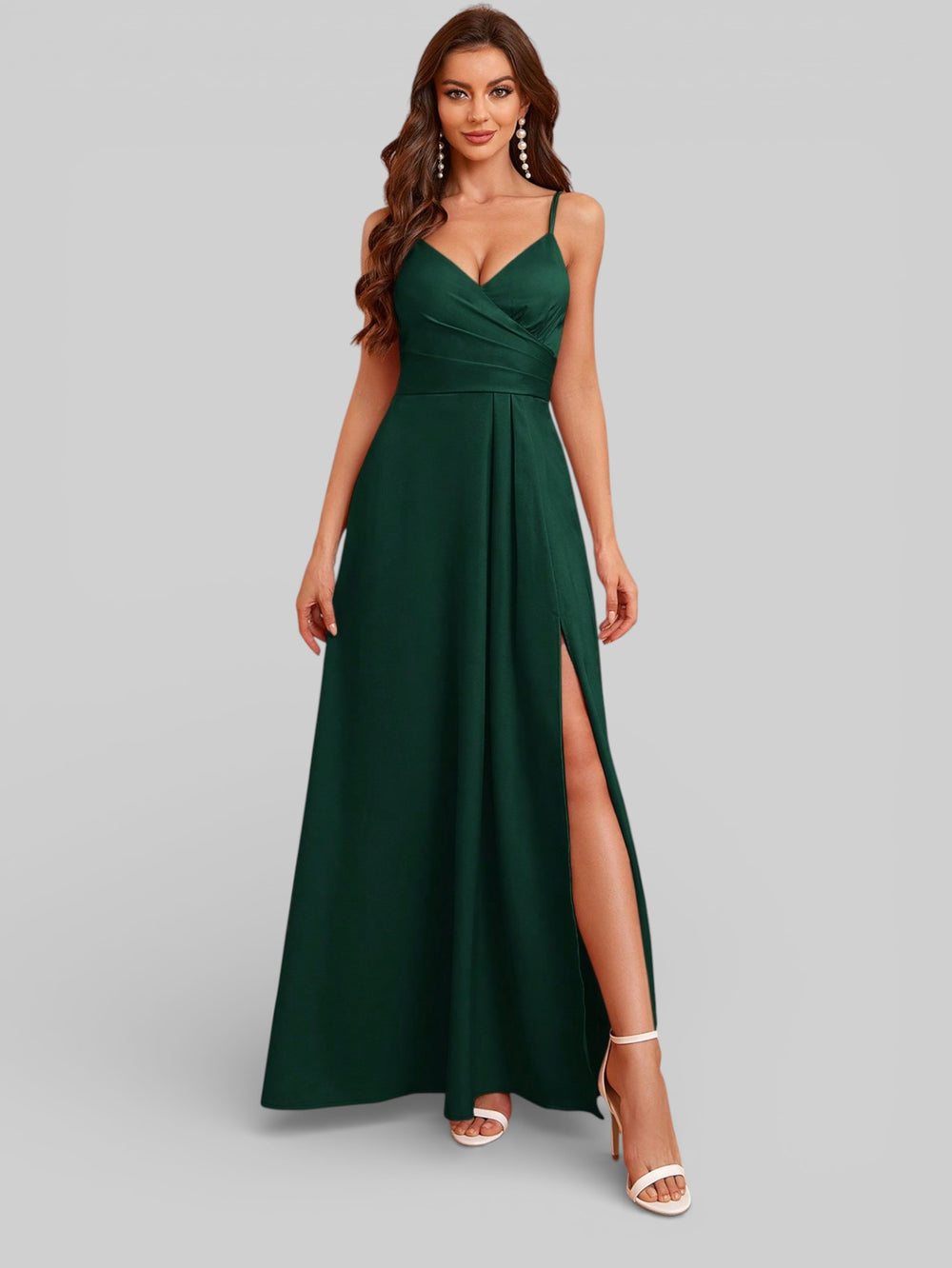 Vestido de Festa Alças Finas com Fenda Monize - Aurea Dress