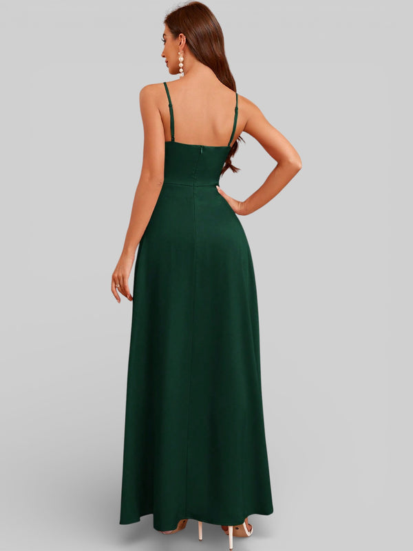 Vestido de Festa Alças Finas com Fenda Monize - Aurea Dress