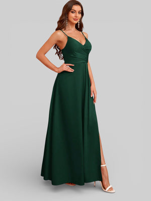 Vestido de Festa Alças Finas com Fenda Monize - Aurea Dress