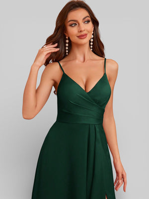 Vestido de Festa Alças Finas com Fenda Monize - Aurea Dress