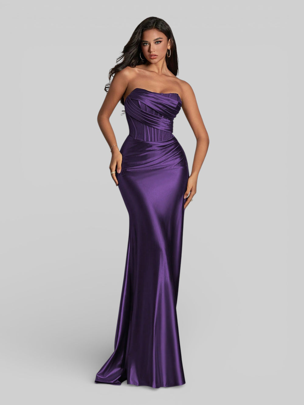 Vestido de Festa Luxo Corpete sem Alças Suiça - Aurea Dress