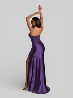 Vestido de Festa Luxo Corpete sem Alças Suiça - Aurea Dress