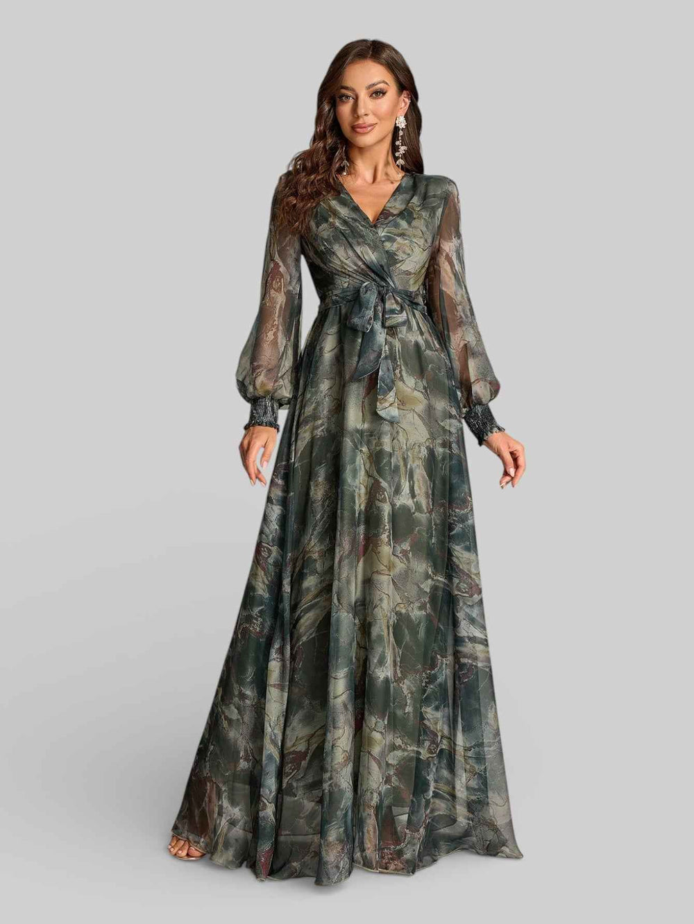 Vestido de Festa Longo Estampado Colors