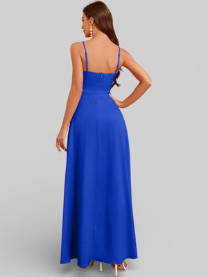 Vestido de Festa Alças Finas com Fenda Monize - Aurea Dress