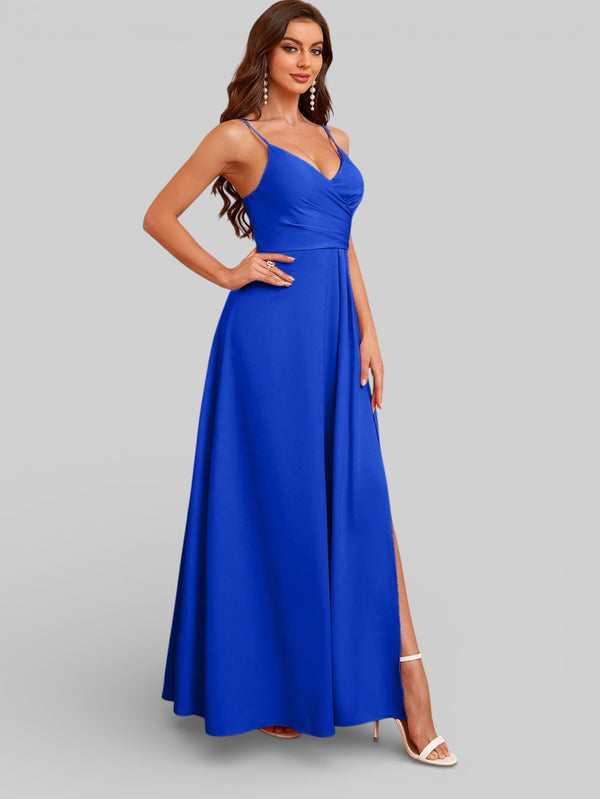 Vestido de Festa Alças Finas com Fenda Monize - Aurea Dress