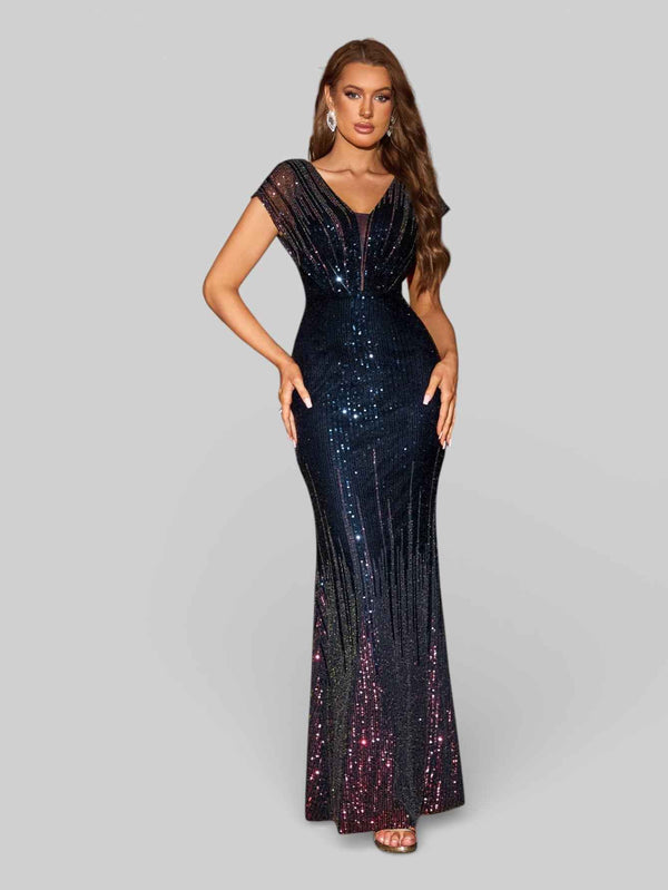 Vestido de Festa Elegance Paetê Degradê