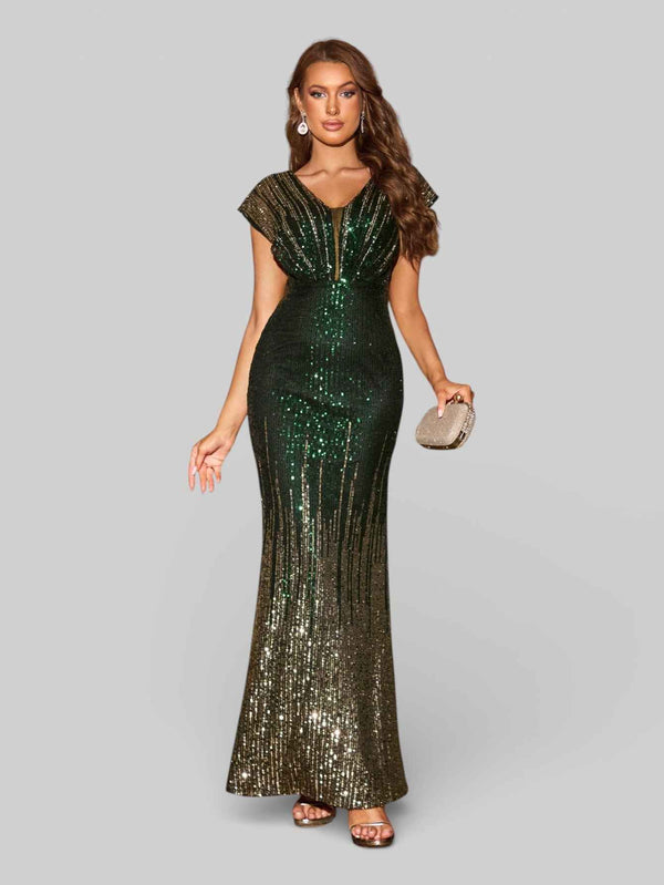 Vestido de Festa Elegance Paetê Degradê