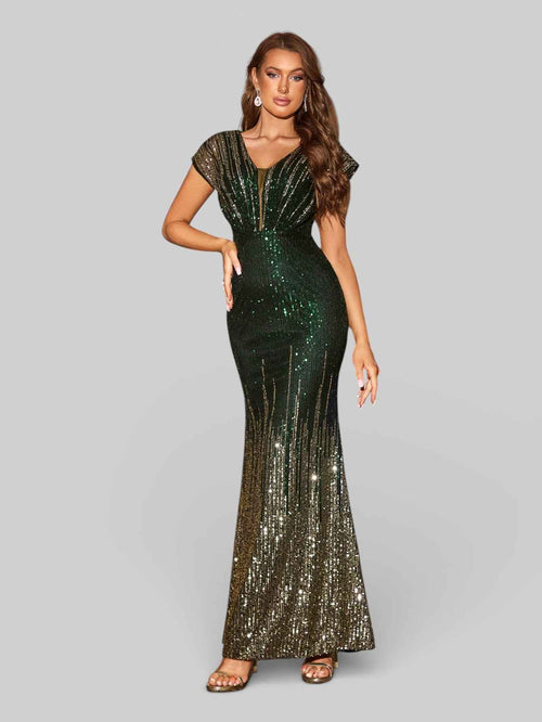 Vestido de Festa Elegance Paetê Degradê