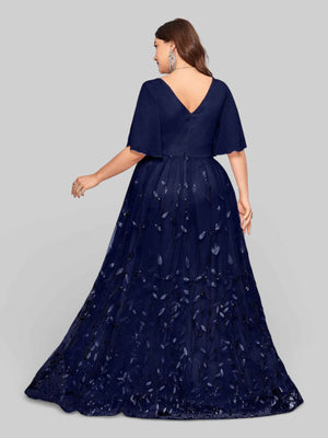 Vestido Longo de Festa com Apliques Alícia