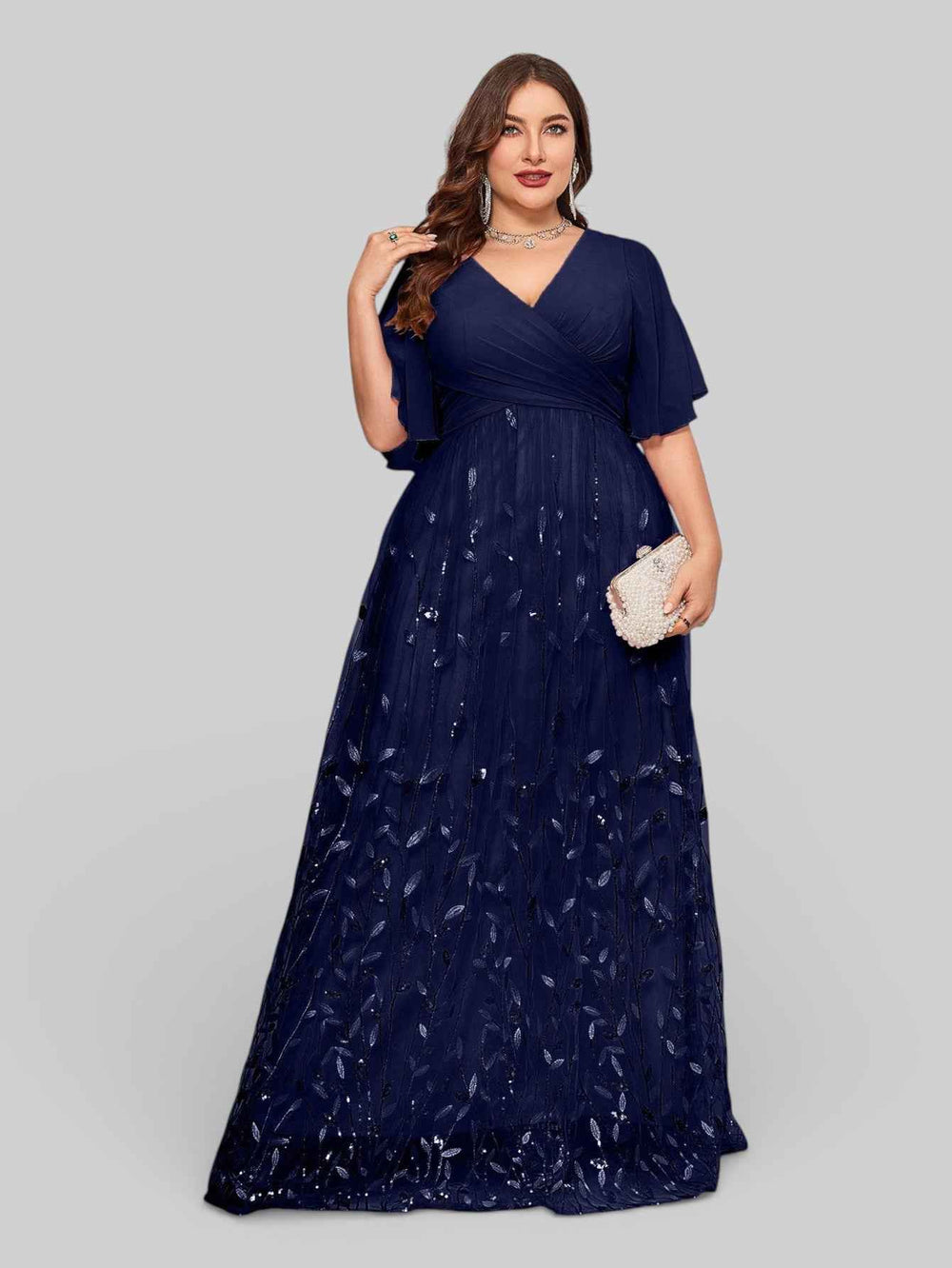 Vestido Longo de Festa com Apliques Alícia