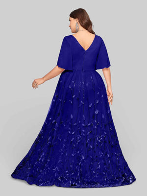 Vestido Longo de Festa com Apliques Alícia