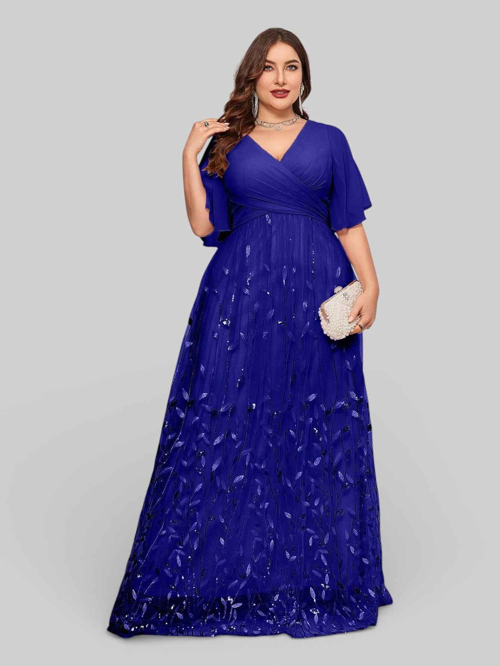 Vestido Longo de Festa com Apliques Alícia