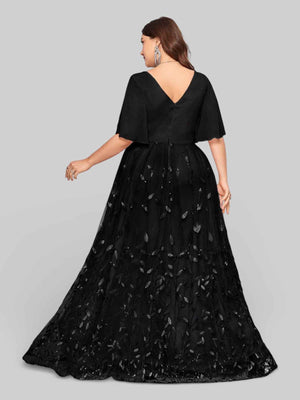 Vestido Longo de Festa com Apliques Alícia