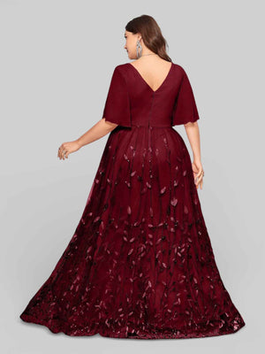 Vestido Longo de Festa com Apliques Alícia