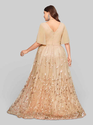 Vestido Longo de Festa com Apliques Alícia
