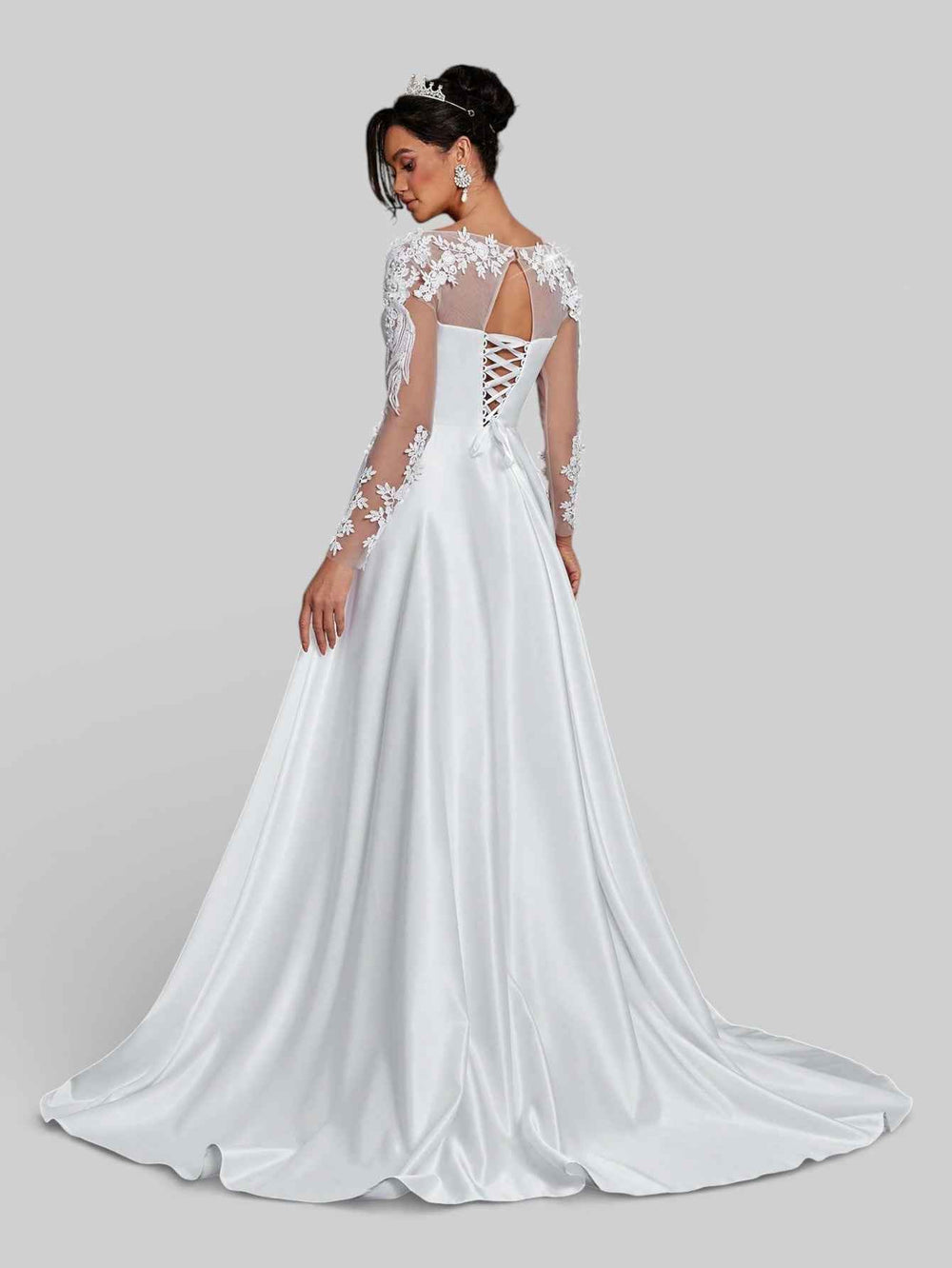 Vestido de Festa Luxo Bordado com Renda Aurea Dress