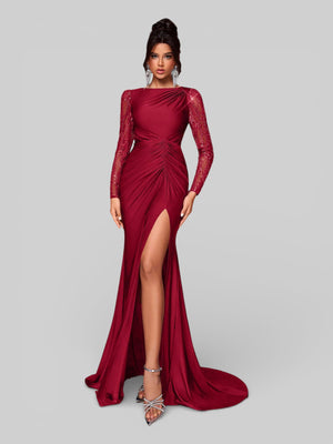 Vestido de Festa Manga Longa Drapeado Eva - Aurea Dress