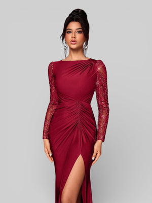 Vestido de Festa Manga Longa Drapeado Eva - Aurea Dress