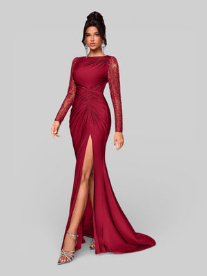 Vestido de Festa Manga Longa Drapeado Eva - Aurea Dress