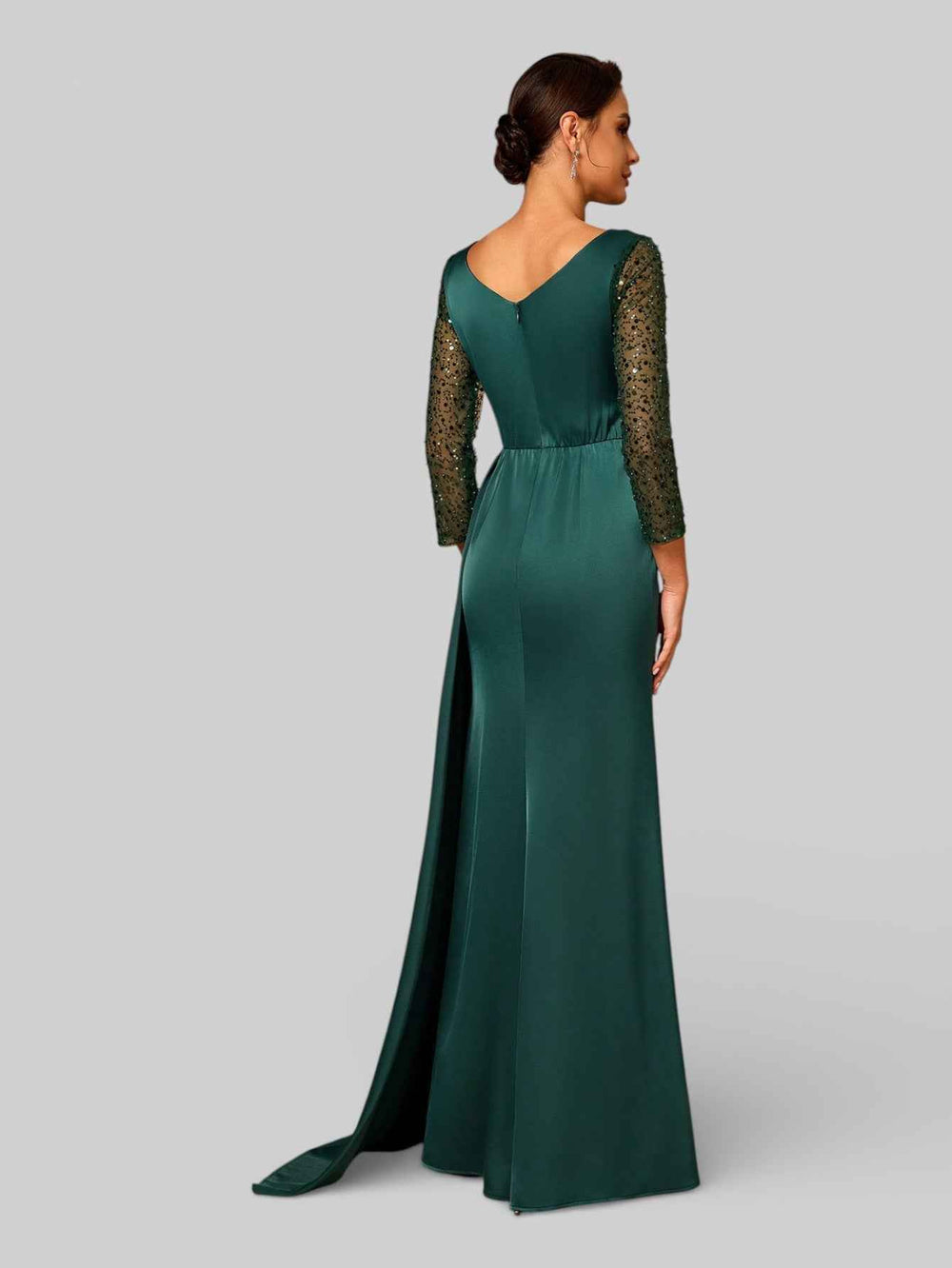 Vestido de Festa Manga Longa Super Luxo Luiza