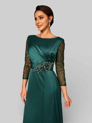 Vestido de Festa Manga Longa Super Luxo Luiza