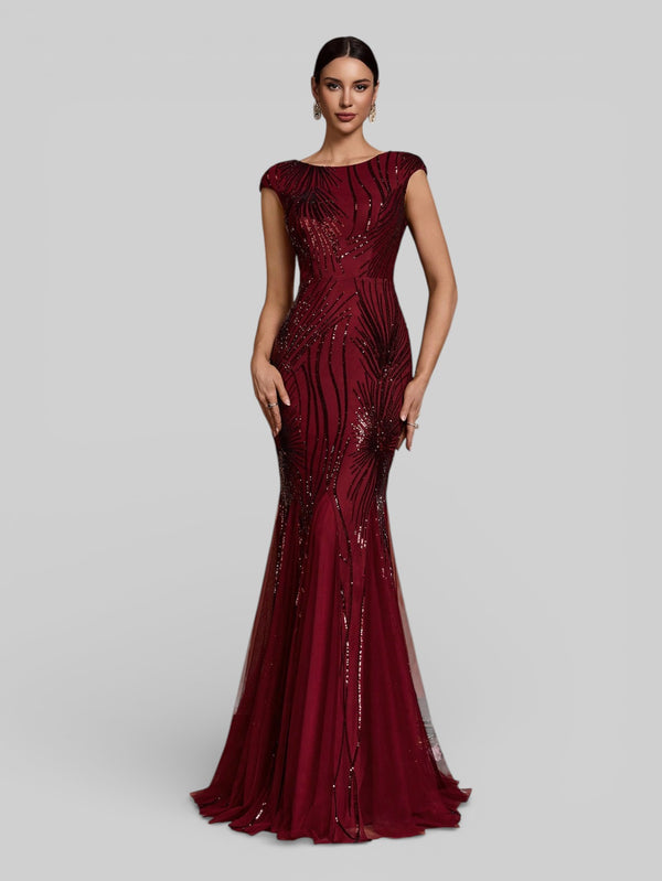 Vestido de Festa Longo Paetê Dolps New - Aurea Dress