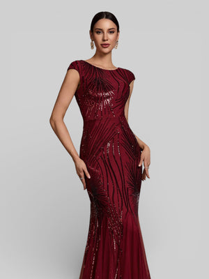 Vestido de Festa Longo Paetê Dolps New - Aurea Dress