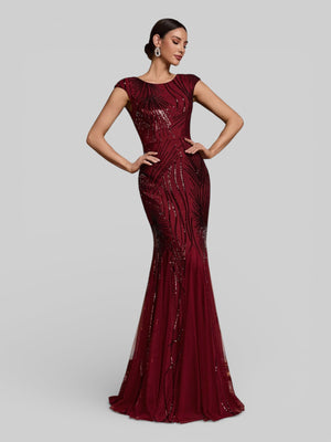 Vestido de Festa Longo Paetê Dolps New - Aurea Dress