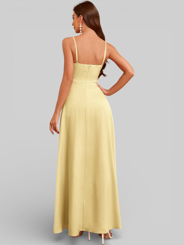 Vestido de Festa Alças Finas com Fenda Monize - Aurea Dress
