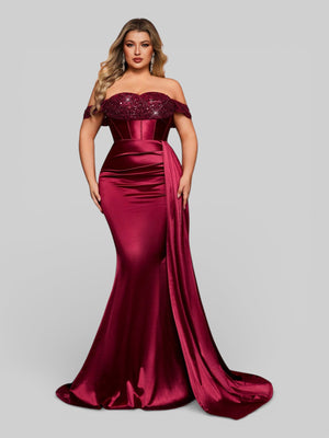 Vestido de Festa Luxo Ombro a Ombro Paetês Famma - Aurea Dress