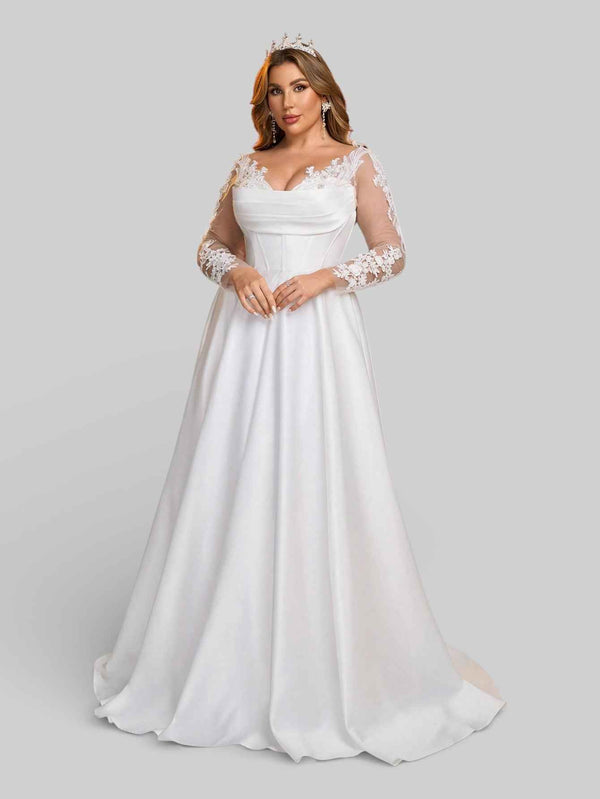 Vestido de Festa Luxo Bordado com Renda Aurea Dress