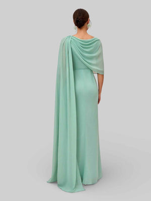 Vestido de Festa Longo com Capa Flowers
