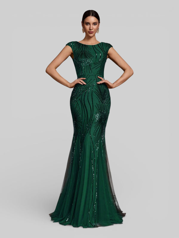 Vestido de Festa Longo Paetê Dolps New - Aurea Dress