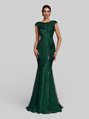 Vestido de Festa Longo Paetê Dolps New - Aurea Dress