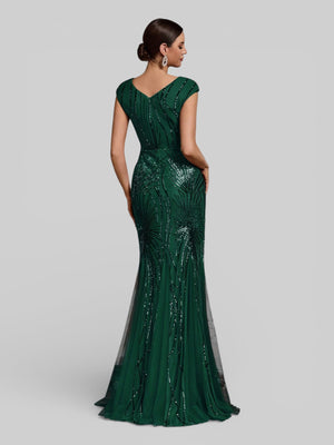 Vestido de Festa Longo Paetê Dolps New - Aurea Dress